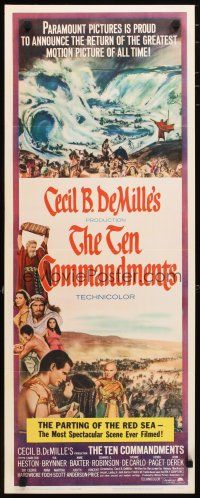 2a707 TEN COMMANDMENTS insert R66 Cecil B. DeMille classic starring Charlton Heston & Yul Brynner!