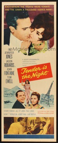 2a708 TENDER IS THE NIGHT insert '61 romantic close up of Jennifer Jones & Jason Robards Jr.!