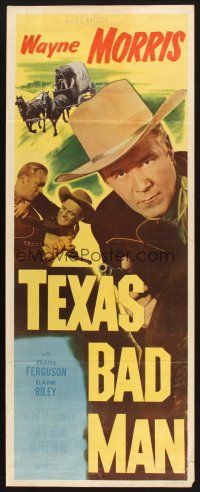 2a711 TEXAS BAD MAN insert '53 cool image of cowboy Wayne Morris!
