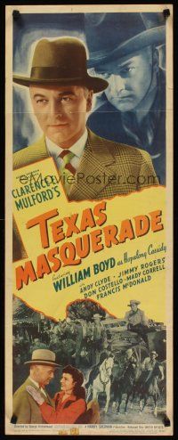 2a712 TEXAS MASQUERADE insert '44 Andy Clyde, William Boyd as Hopalong Cassidy!