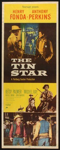 2a728 TIN STAR insert '57 Henry Fonda & Anthony Perkins, directed by Anthony Mann!