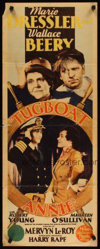 2a747 TUGBOAT ANNIE insert '33 America's sweethearts Wallace Beery & Marie Dressler!