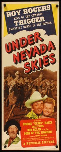 2a754 UNDER NEVADA SKIES insert '46 Roy Rogers, Dale Evans, Trigger, Gabby Hayes