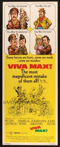2a774 VIVA MAX insert '70 Peter Ustinov, Jonathan Winters, great Jack Davis art of cast!