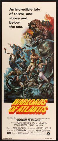 2a781 WARLORDS OF ATLANTIS insert '78 really cool fantasy artwork with monsters by Joseph Smith!