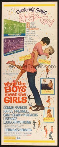 2a795 WHEN THE BOYS MEET THE GIRLS insert '65 Connie Francis, Liberace, Herman's Hermits!