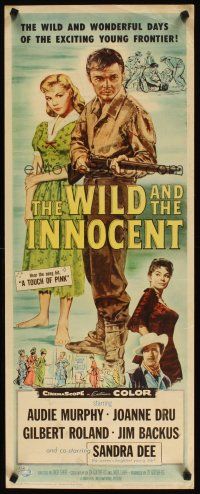 2a803 WILD & THE INNOCENT insert '59 Audie Murphy wants to kill a man, drink & kiss fancy women!
