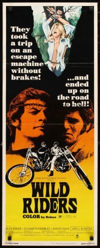 2a806 WILD RIDERS insert '71 Alex Rocco & Arell Blanton, bikers on the road to Hell!