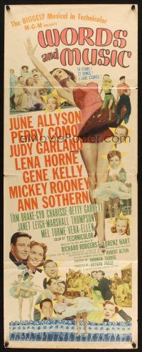 2a821 WORDS & MUSIC insert '49 Judy Garland, Lena Horne & musical all-stars, Rodgers & Hart bio!