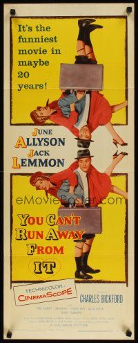 2a826 YOU CAN'T RUN AWAY FROM IT insert '56 Jack Lemmon & Allyson, It Happened One Night remake!