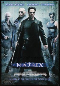 2b539 MATRIX advance DS 1sh '99 Keanu Reeves, Carrie-Anne Moss, Laurence Fishburne, Wachowski Bros!