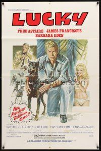 2c028 AMAZING DOBERMANS 1sh R78 Fred Astaire, sexy Barbara Eden, Lucky!