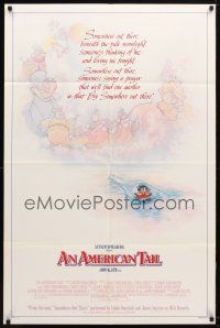 2c032 AMERICAN TAIL style B 1sh '86 Steven Spielberg, Don Bluth, art of Fievel the mouse by Drew!