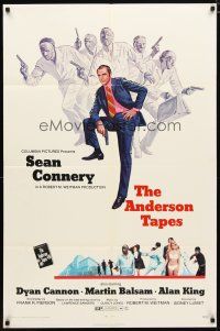 2c036 ANDERSON TAPES 1sh '71 art of Sean Connery & gang of masked robbers, Sidney Lumet
