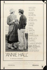 2c041 ANNIE HALL 1sh '77 full-length Woody Allen & Diane Keaton in a nervous romance!