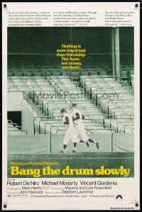 2c058 BANG THE DRUM SLOWLY 1sh '73 Robert De Niro, image of New York Yankees baseball stadium!