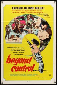 2c963 WHAT A WAY TO DIE yellow style 1sh '70 it's like Bonnie & Clyde with sex, Beyond Control!