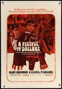 2e143 FISTFUL OF DOLLARS linen 1sh '67 Sergio Leone's Per un Pugno di Dollari, art of Clint Eastwood