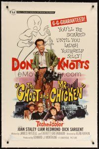 2e158 GHOST & MR. CHICKEN linen 1sh '66 Don Knotts, you'll be scared til you laugh yourself silly!