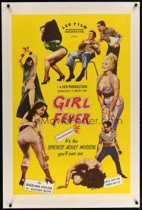 2e163 GIRL FEVER linen 1sh '60 the spiciest adult musical you'll ever see & will never be on TV!