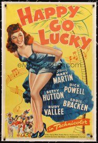2e181 HAPPY GO LUCKY linen 1sh '43 sexy Mary Martin looks for a rich husband in tropical Trinidad!