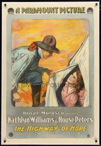 2e193 HIGHWAY OF HOPE linen 1sh '17 stone litho of Peters & ex-prostitute wife looking for gold!