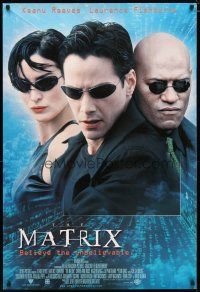 2e043 MATRIX int'l faces style 1sh '99 Keanu Reeves, Carrie-Anne Moss, Laurence Fishburne, Wachowski