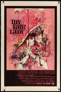 2e272 MY FAIR LADY linen 1sh '64 classic Bob Peak art of Audrey Hepburn & Rex Harrison!