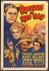 2e307 RUGGLES OF RED GAP linen 1sh '35 art of Charles Laughton, Mary Boland, Charlie & Zasu Pitts!