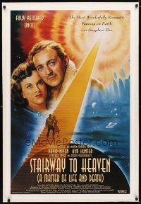2e329 STAIRWAY TO HEAVEN linen 1sh R95 Michael Powell & Emeric Pressburger classic fully restored!