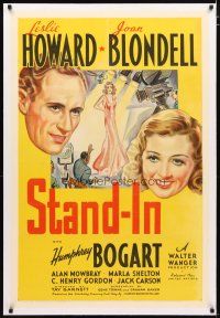 2e330 STAND-IN linen 1sh '37 stone litho of Leslie Howard & Joan Blondell, but no Humphrey Bogart!