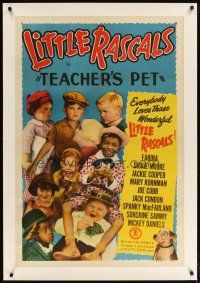 2e344 TEACHER'S PET linen 1sh R51 Farina, Dickie Moore, Jackie Cooper, Little Rascals!