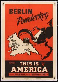 2e351 THIS IS AMERICA: BERLIN POWDERKEG linen 1sh '49 cool Kuttner art of sickle splitting Germany!