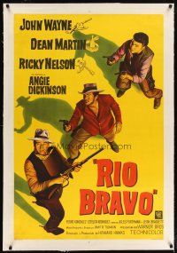 2f221 RIO BRAVO linen Argentinean '59 John Wayne, Ricky Nelson, Dean Martin, Howard Hawks classic!