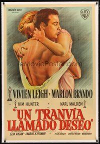 2f224 STREETCAR NAMED DESIRE linen Argentinean '51 Marlon Brando, Vivien Leigh, Elia Kazan classic!