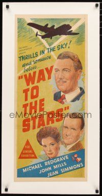 2f196 WAY TO THE STARS linen Aust daybill R50s Michael Redgrave, John Mills, Jean Simmons pictured!