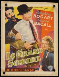2f311 BIG SLEEP linen Belgian '47 Humphrey Bogart, sexy Lauren Bacall, Howard Hawks, different art!