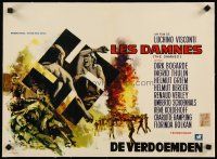 2f322 DAMNED linen Belgian '70 Luchino Visconti's La caduta degli dei, wild swastika art by Ray!