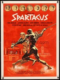 2f274 SPARTACUS linen German R70s classic Stanley Kubrick & Kirk Douglas epic, best gladiator art!