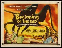 2f116 BEGINNING OF THE END linen 1/2sh '57 the U.S. may use the A-bomb to destroy the giant bugs!