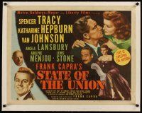 2f129 STATE OF THE UNION linen style B 1/2sh '48 Capra, Spencer Tracy, Kate Hepburn, Lansbury!