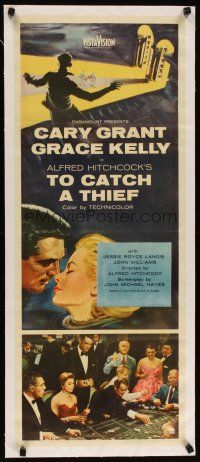 2f156 TO CATCH A THIEF linen insert '55 Grace Kelly & Cary Grant, Hitchcock, cool gambling scene!