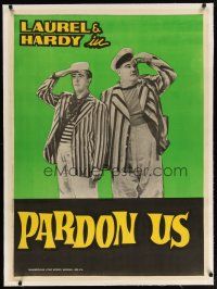 2f216 PARDON US linen Indian R60s Stan Laurel & Oliver Hardy in convict classic, different image!