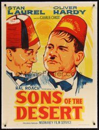 2f217 SONS OF THE DESERT linen Indian R60s great Bharat artwork of Stan Laurel & Oliver Hardy!