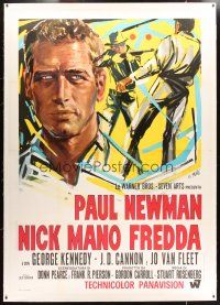 2f020 COOL HAND LUKE linen Italian 2p '67 Paul Newman prison escape classic, different art by Brini!