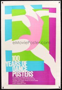 2f105 100 YEARS OF DANCE POSTERS linen 30x46 museum art exhibition '76 colorful art by Donn Mattus!