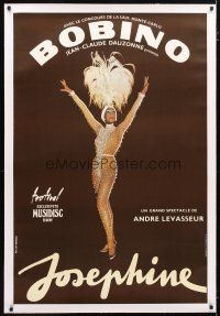 2f096 JOSEPHINE AT BOBINO linen French stage poster '75 photo of Baker by Guy Ventouillac!