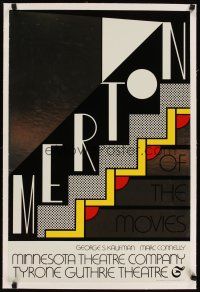 2f092 MERTON OF THE MOVIES linen foil stage play poster '68 deco title art by Roy Lichtenstein!