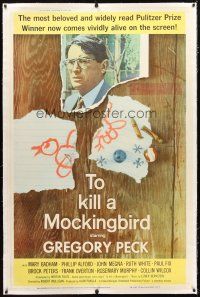2f034 TO KILL A MOCKINGBIRD linen 40x60 '62 Gregory Peck, from Harper Lee's classic novel!