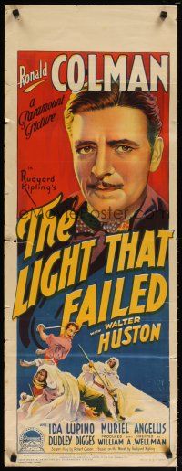 2g130 LIGHT THAT FAILED long Aust daybill '39 Richardson Studio hand litho of Ronald Colman!